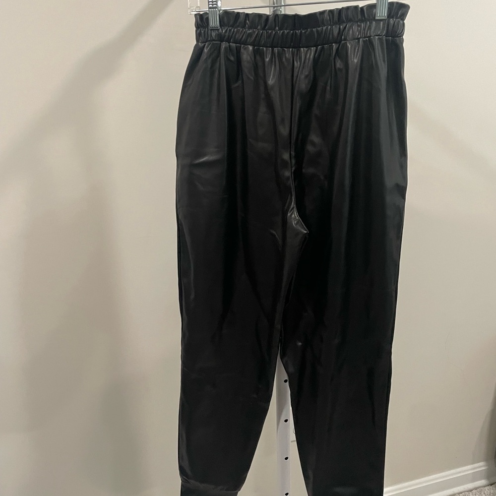 Faux Leather Joggers Women